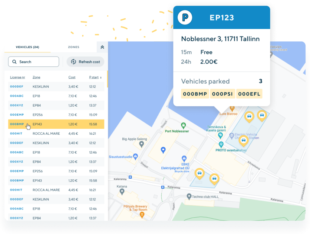 parking management for car fleets